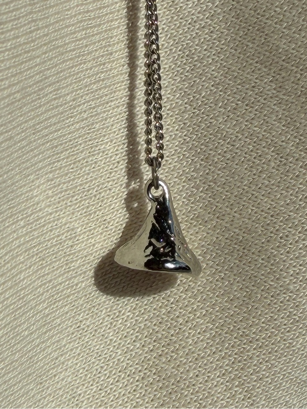 Sterling Silver Hershey Kiss Pendant Necklace - Silver